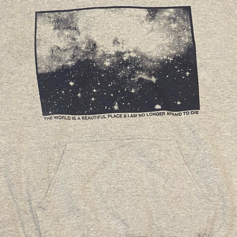 The World Is A Beautiful Place TWIABP Indie Grunge Band Hoodie L - Picture 2 of 9